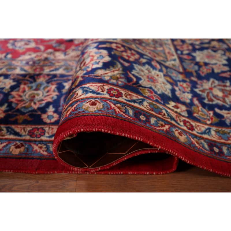 Traditional Najafabad Large Vintage Persian Rug Handmade Wool Carpet - 9'6" x 14'4"