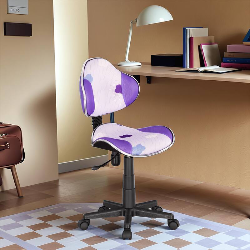 JJS Ergonomic Mesh Office Chair Adjustable Lumbar Support Computer Desk Chair - PURPLEFLOWER