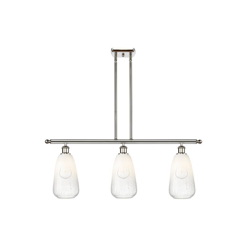 Innovations Lighting Endless Possibilities Ballston - Brookhaven Almond - 3 Light 36" Stem Hung Island Light - Polished Nickel/Opal