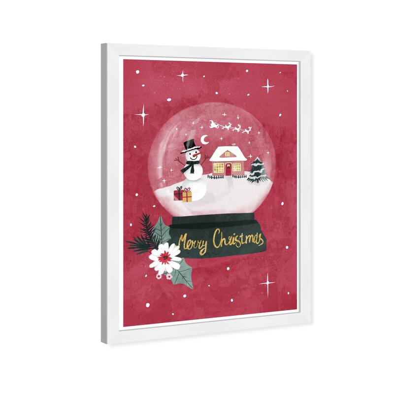 Wynwood Studio Prints Holiday and Seasonal Holiday Snowglobe Red Red and Modern & Contemporary Wall Art Canvas Print