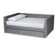 preview thumbnail 25 of 23, Larkin Modern Velvet Fabric Upholstered Daybed with Trundle Queen - Grey