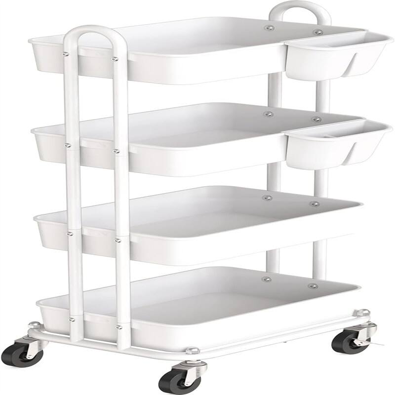 Heavy Duty 4-Tier Utility Rolling Cart - 12.25"D x 17"W x 37"H