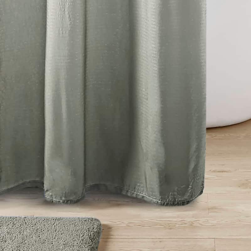 Madison Park Loire Ombre Printed Seersucker Shower Curtain