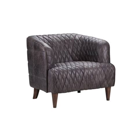 Aurelle Home Miggy Modern Top-grain Leather Accent Chair - 29.5" x 34" x 33"
