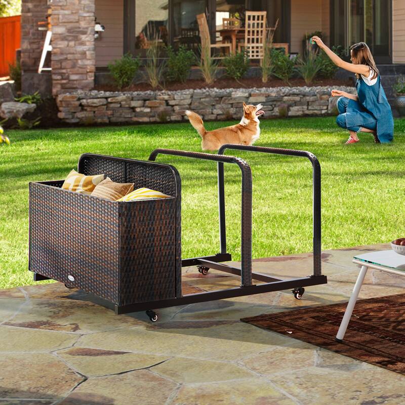 Outdoor Wicker Patio Poolside Deck box
