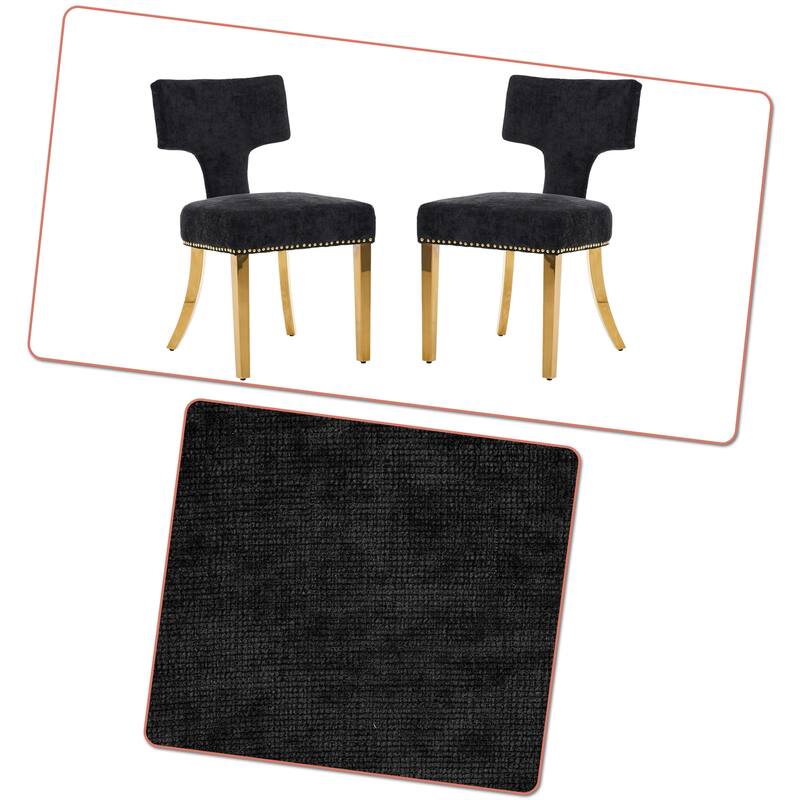 Vintage Set of Two Upholstered Dining Chairs with Adjustable Foot Pads