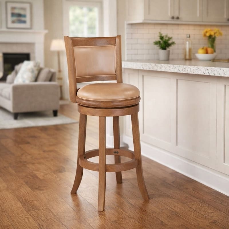 Augusta Wood Indoor Swivel Barstool