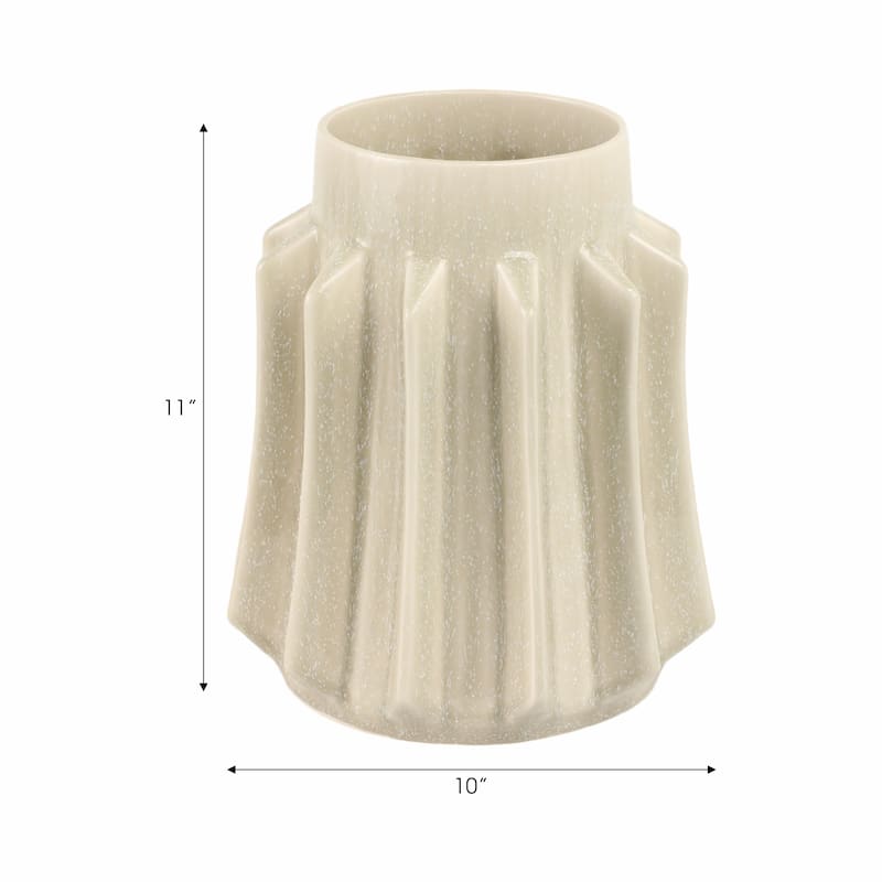 Ceramic Vase with Sculptural Swirl Design and Textured Detailing