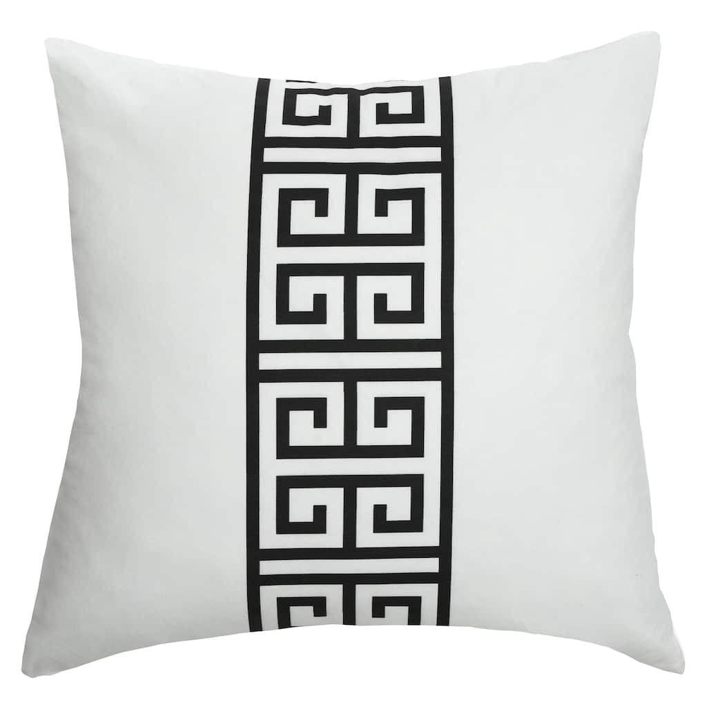 Dann Foley - Square Linen Cushion - Greek Key Upholstery