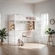 preview thumbnail 1 of 23, Contemporary Twin Size Loft Bed with Desk, Shelf, Storage Shelves and Ladder, Sturdy Construction & Safety Guaranteed, White White