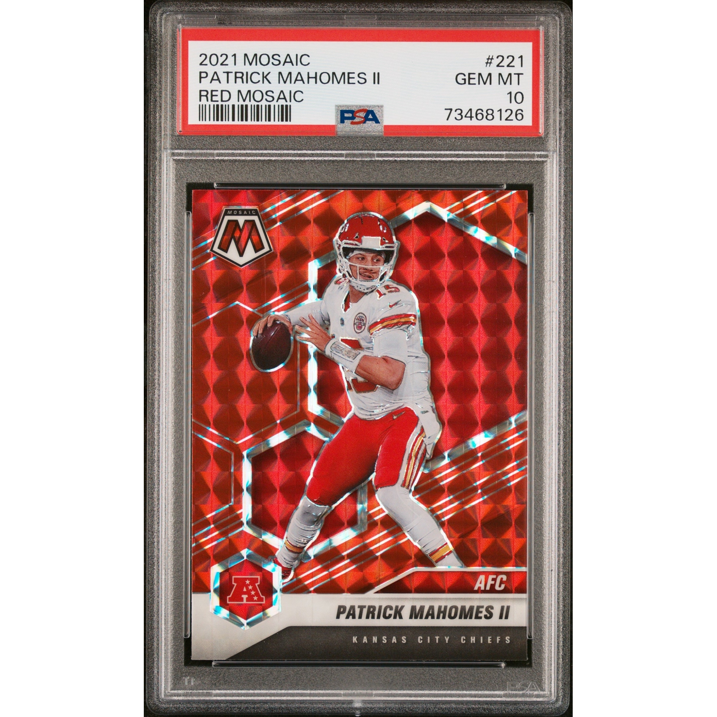 Patrick Mahomes 2021 Panini Mosaic Red Prizm Football Card