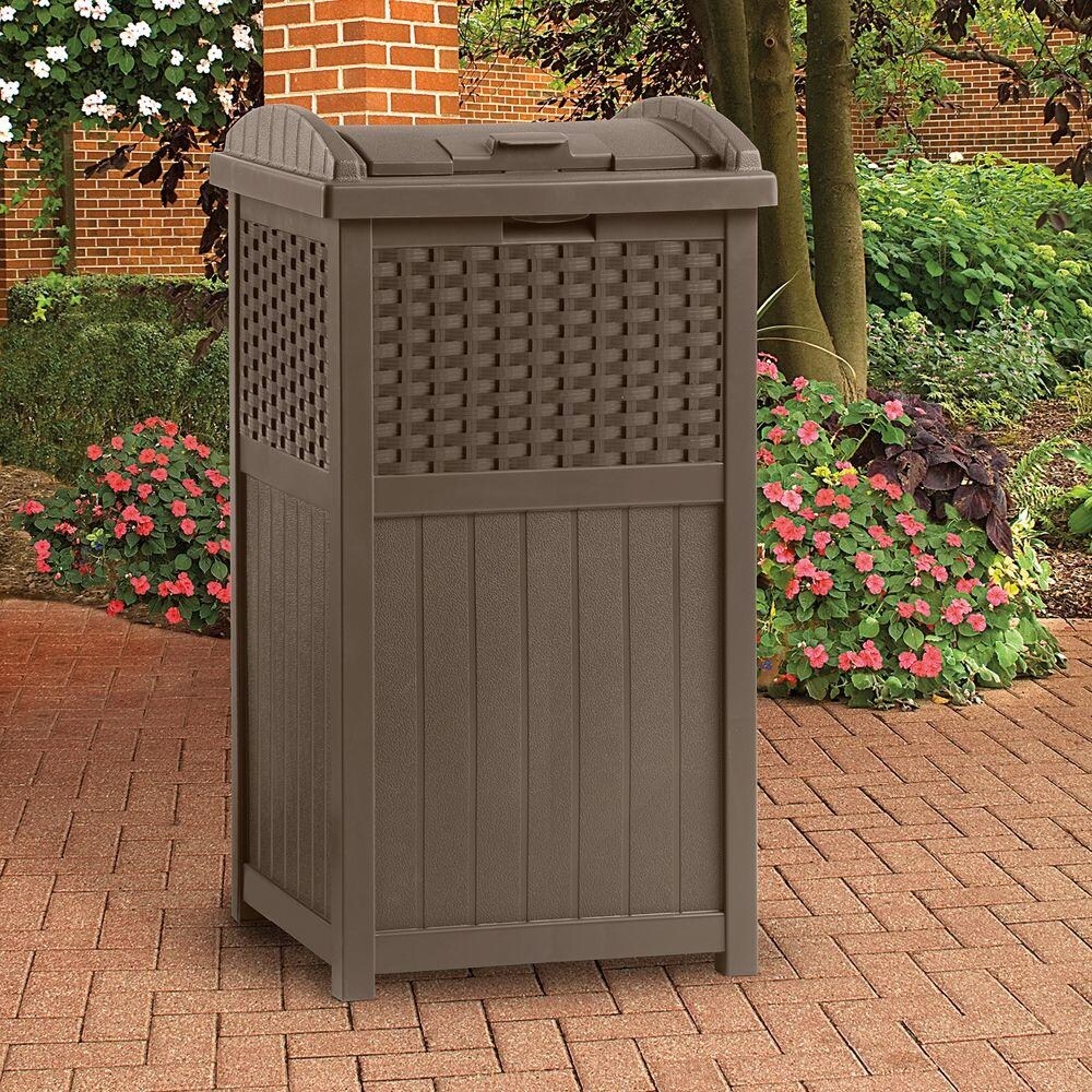 Suncast GHW1732 Resin Wicker Trash Hideaway, Java Color