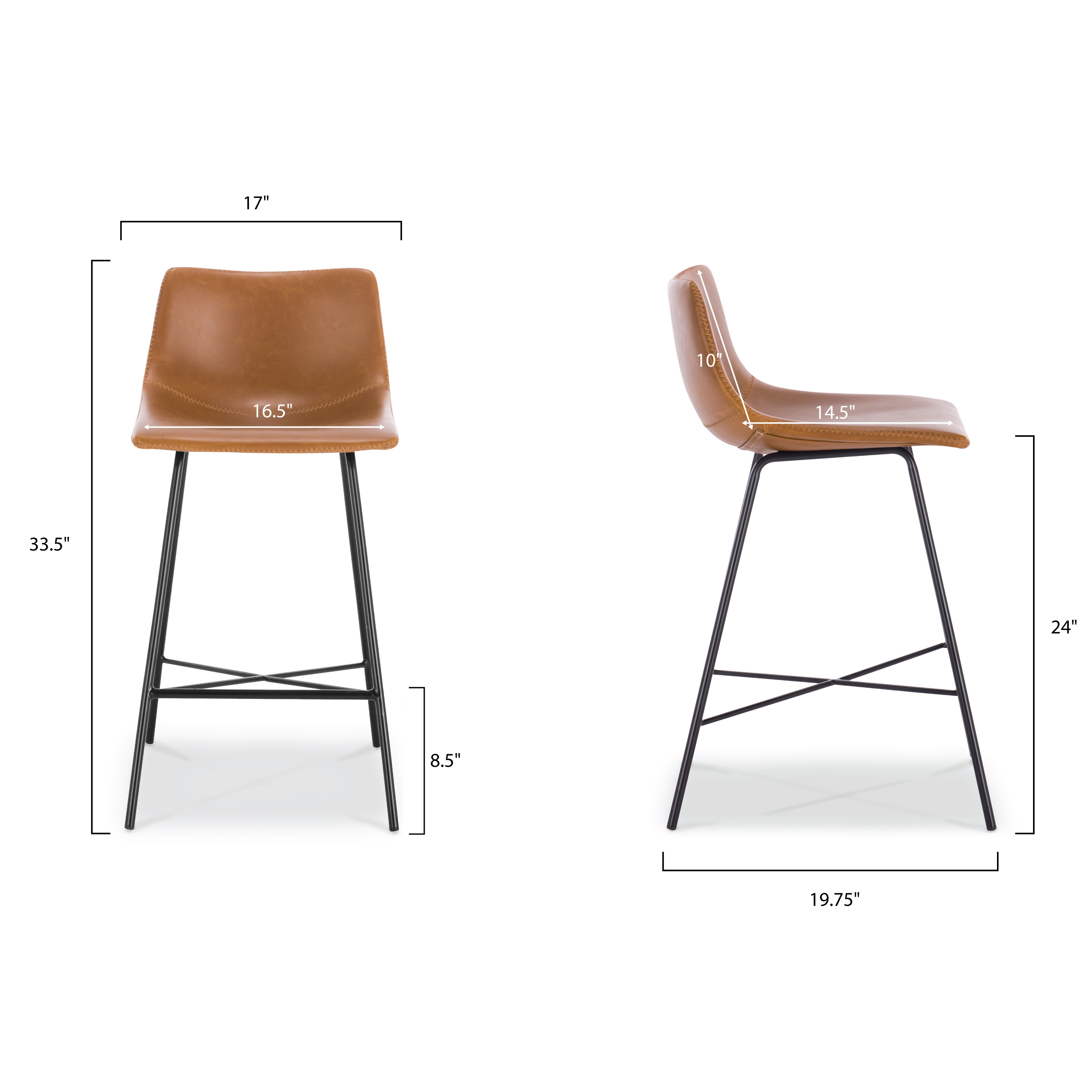 Poly and Bark Paxton 24 inch Counter Stool Set of 3 On Sale