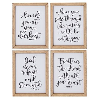 Christian Wall Decor with Bible Verses for Home (8 x 10 In, 4 Piece Set ...