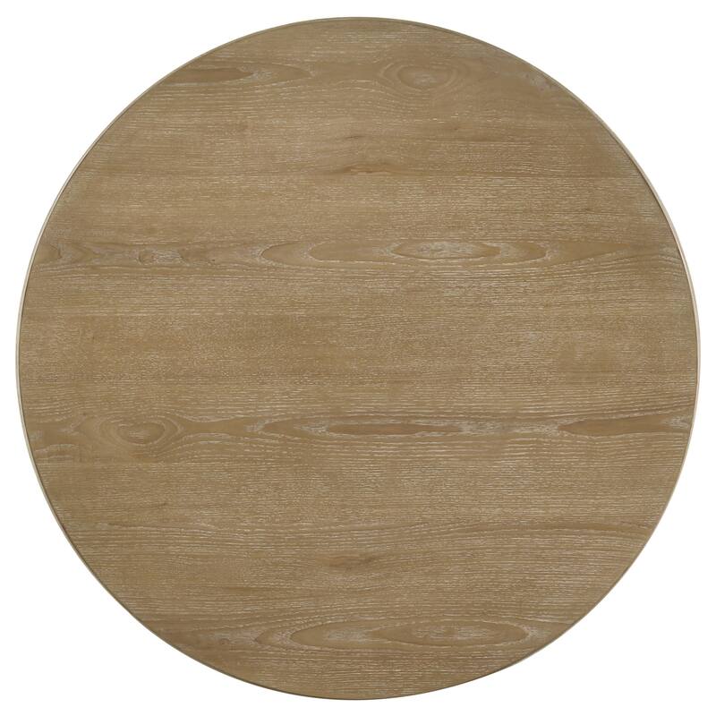 Adina 36-inch Round Wood Coffee Table Distressed Light Brown - 35.75" x 35.75" x 16.5"