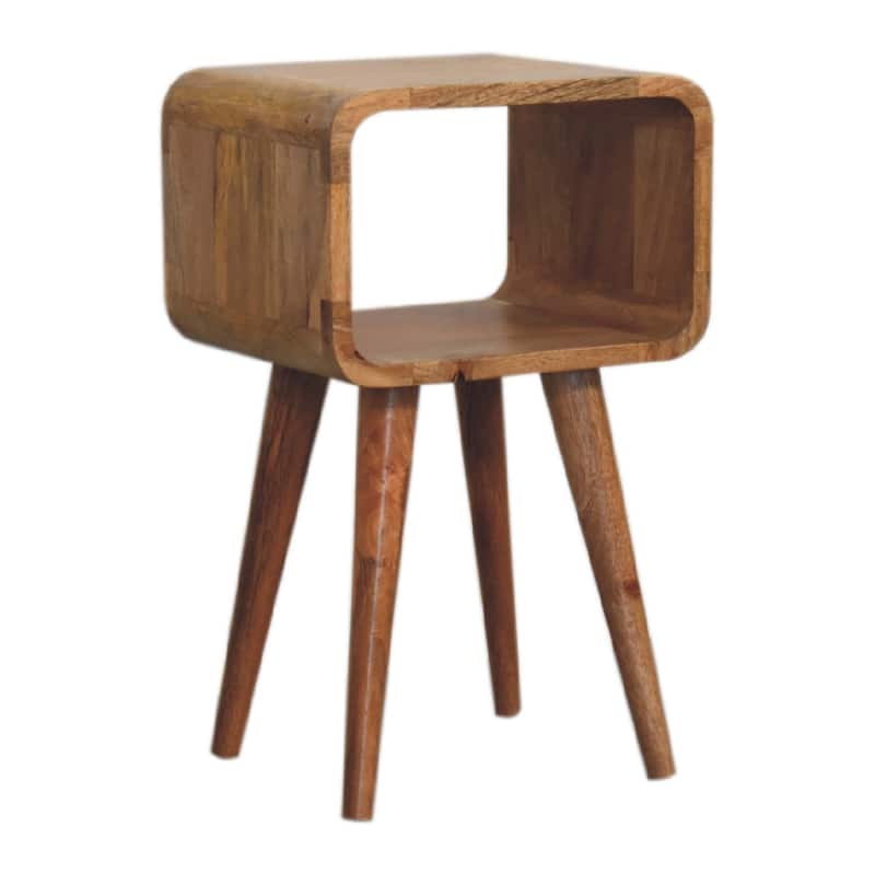 Artisan Furniture Solid Wood Mini Curved Open Nightstand