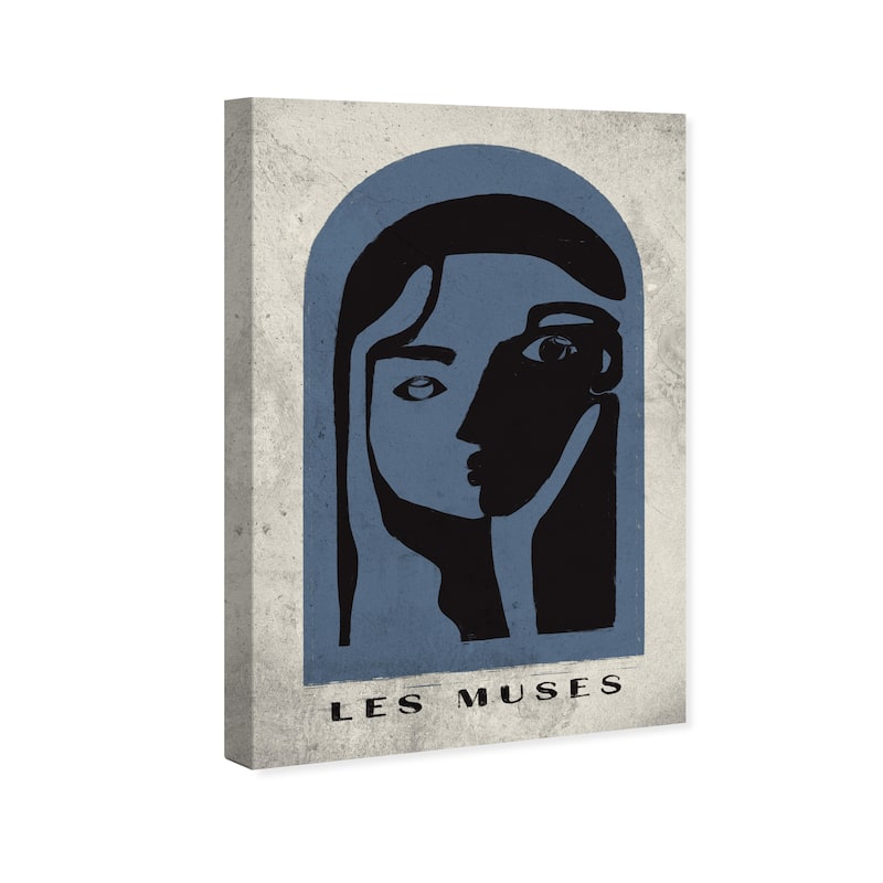 Wynwood Studio Fashion and Glam Les Muses Poster Blue and Modern & Contemporary Wall Art Canvas Print