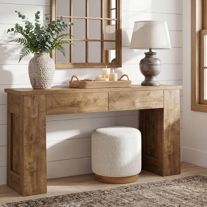63-Inch Console Table with Drawers, Modern Long Entryway Sofa Table for Living Room - 63" W x 11.8" D x 31.5" H