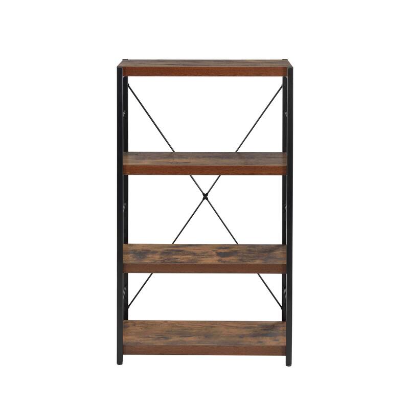 Bob Weathered Oak & Black Finish Bookshelf - Black,Oak