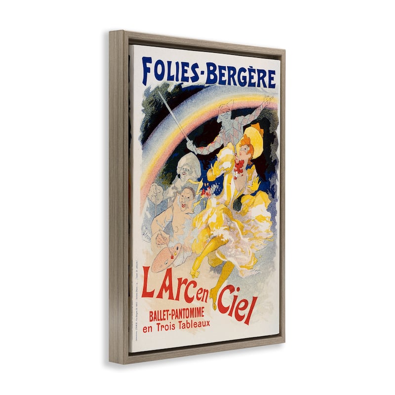 Stupell Vintage Ballet Entertainment Ad Framed Floater Canvas Wall Art Design By Marcus Jules