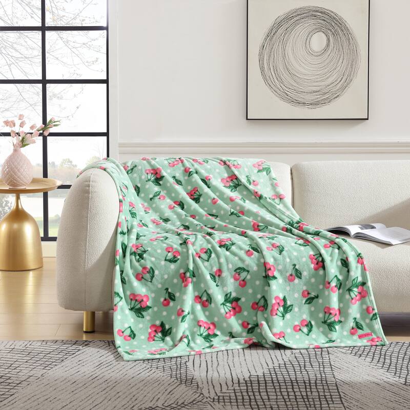 Betsey Johnson Printed Ultra Soft Plush Fleece Throw Blanket