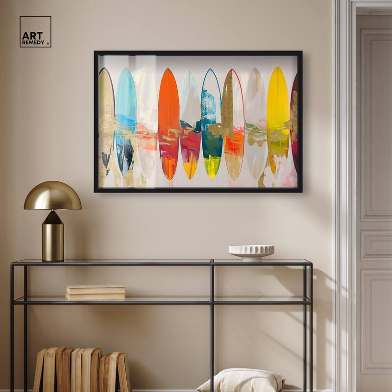 Surfboard Horizons II Shadowbox by Art Remedy