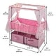 preview thumbnail 4 of 5, Badger Basket Starlights Metal Doll Crib with Canopy, Bedding, Storage and LED Lights - Pink/White/Stars