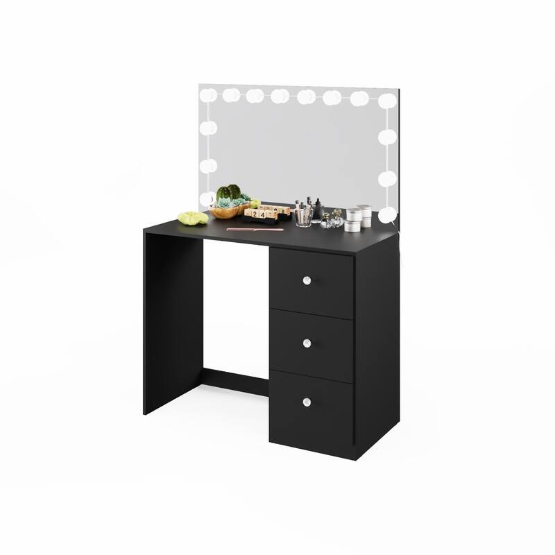 Boahaus Black Kids & Teen Makeup Vanity Table