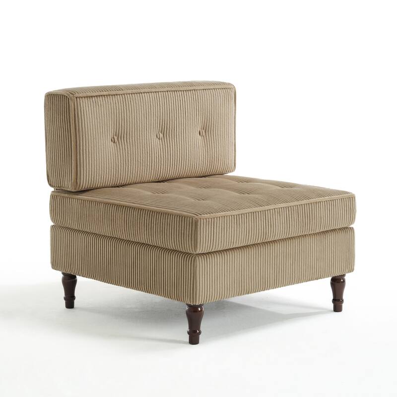 Modular Corduroy Armless Chair Upholstered Lounge Sofa