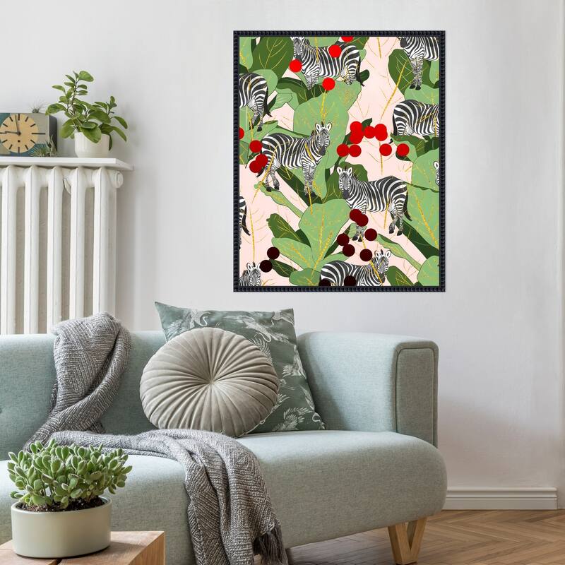 Zebra Harem by Uma Gokhale Framed Canvas Wall Art