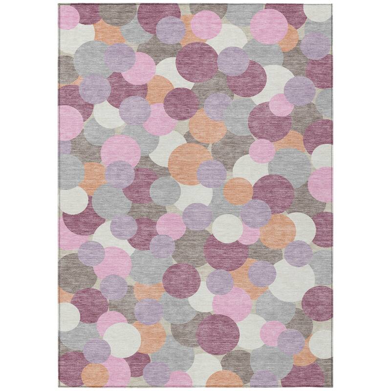 Machine Washable Indoor/ Outdoor Mucho Bubbles Chantille Rug