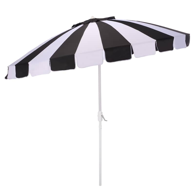 SAFAVIEH Outdoor Patio Furniture Buti 9 Ft Umbrella, Crank Lift Shade with Aluminum Frame