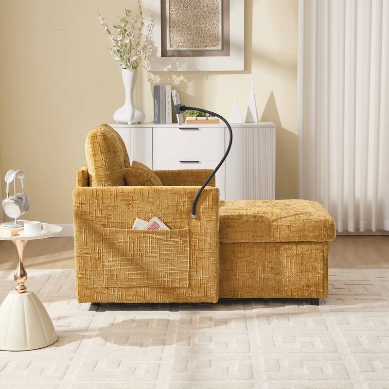 Multifunctional Lazy Person Sofa Recliner can be Stored Storage Backrest with Cell Phone Bracket Single Leisure Chair