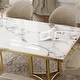 preview thumbnail 22 of 58, Modern Marble Dining Table with White Rectangular Tabletop Gold Stainless Legs, Dining Room Table