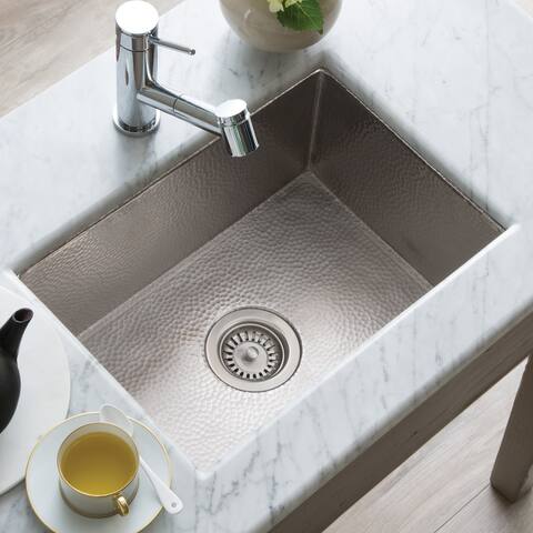 Cocina Hand Hammered Copper 21-inch Undermount Kitchen Sink - 21.5" x 16" x 9"