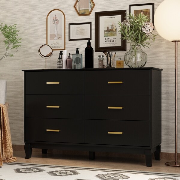FUFU&GAGA 47.2''W 6 Drawer Double Dresser Drawer Storage