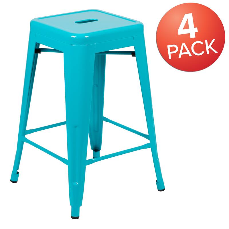 Industrial Metal Bar Stool (Set of 4)