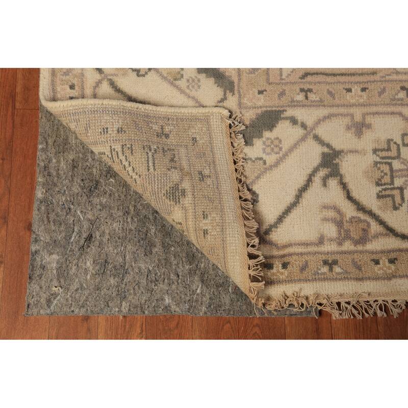 Earth Tone Oushak Indian Rug Hand-Knotted Wool Carpet - 8'0"x 9'9"