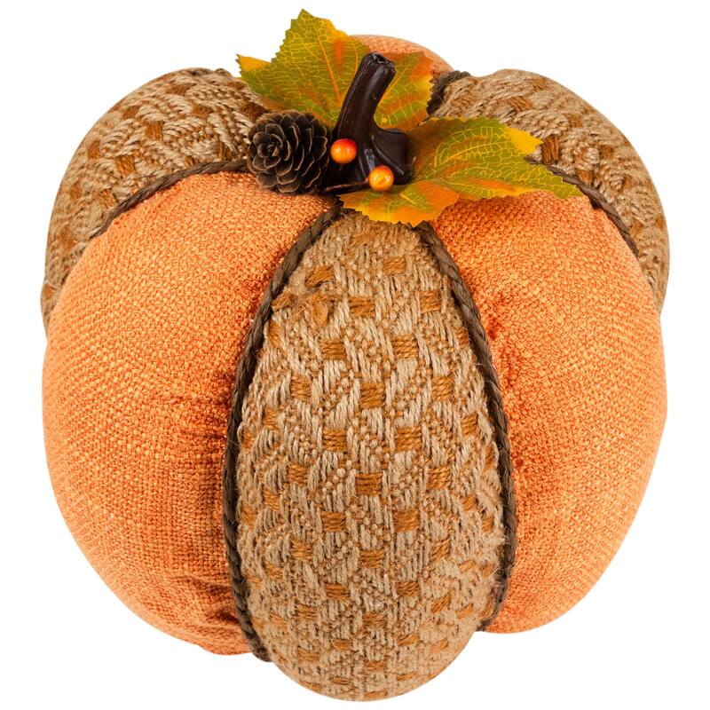 Autumn Harvest Textured Thanksgiving Pumpkin - 8.5" - Orange