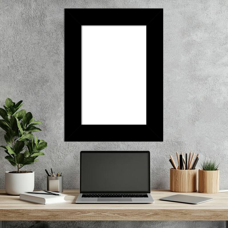 Amanti Art Basic Black Framed Dry Erase Magnetic Board