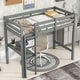 preview thumbnail 3 of 5, Twin Loft Pine Wood Bed with Built-in Desk, Grey