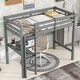 preview thumbnail 3 of 6, Twin Pine Wood Loft Bed w/Built-in Desk, Ladder, Guard Rails, Grey