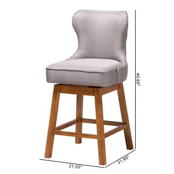 Gradisca Modern Fabric and Wood Swivel Counter Stool Set2PC On Sale