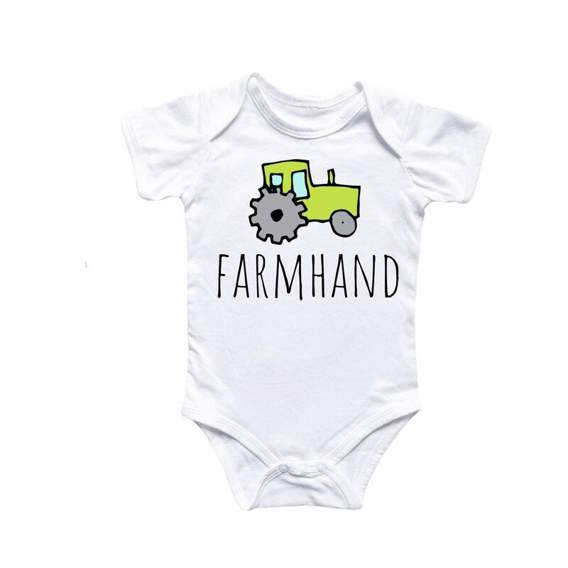 Farmer Farm Tractor Smooth - Baby Boy Girl Clothes Infant Bodysuit Funny Cute Newborn 10 - White - Newborn