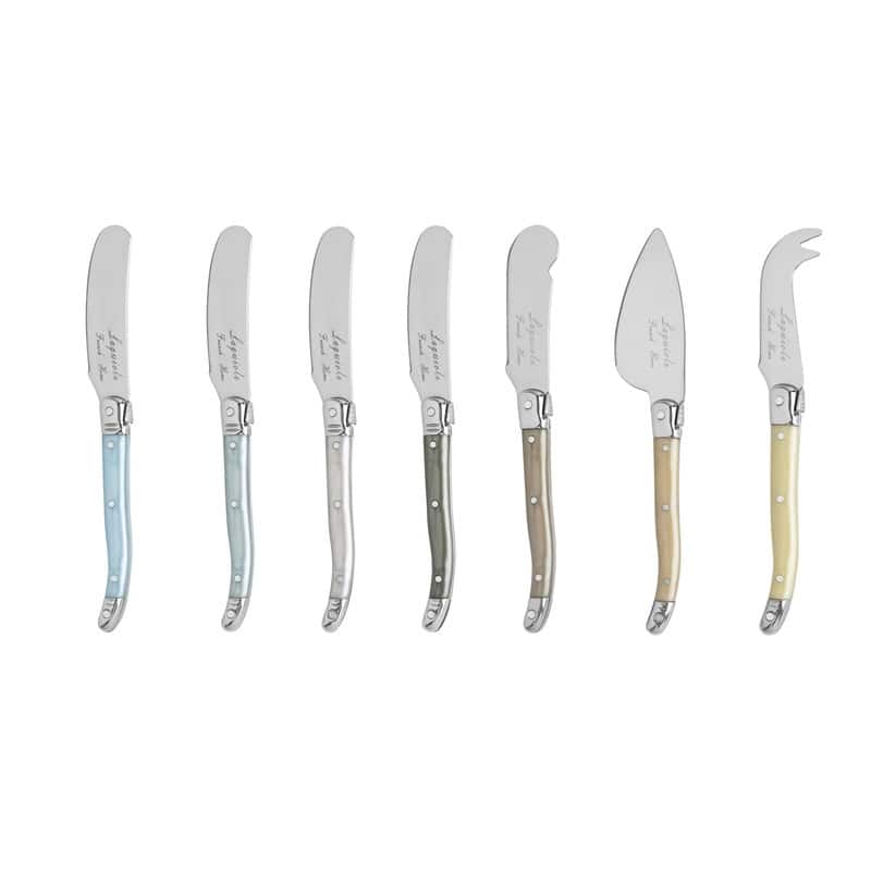 French Home Laguiole 7-Piece Mother of Pearl Cheese Knife and Spreader Set