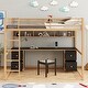 preview thumbnail 5 of 14, Full Metal Loft Bed w/Desk, Drawers & Bedside Tray, Charging, USB Ports & Socket, Metal Bed Frame with Ladder & Guardrails