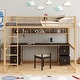 preview thumbnail 5 of 14, Full Metal Loft Bed w/Desk, Drawers & Charging Station, USB & socket