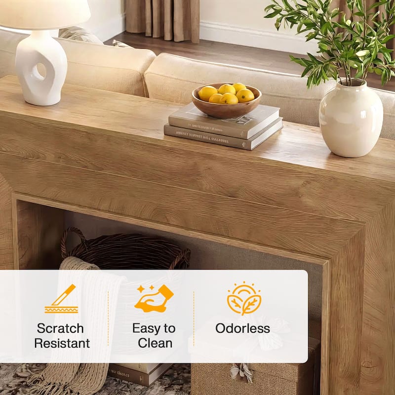 63" Long Wooden Console Table, Narrow Sofa Tables Behind Couch - 11.81" D x 62.99" W x 33.46" H
