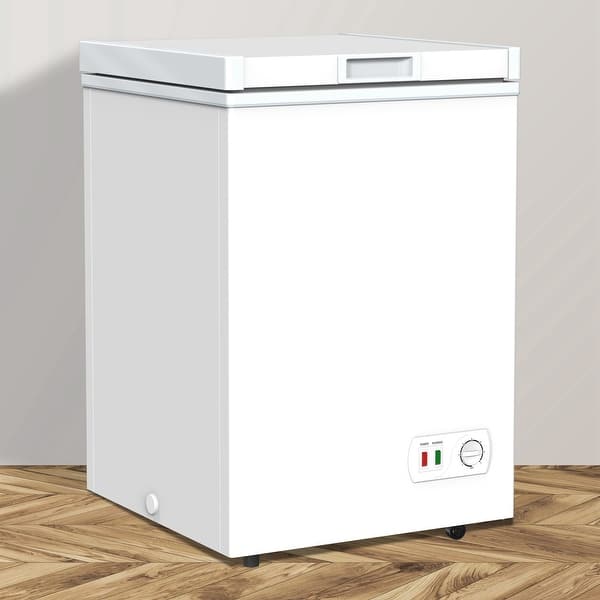 3.5 Cu. Ft Modern White Small Deep Freezer with Removable Basket - Bed ...