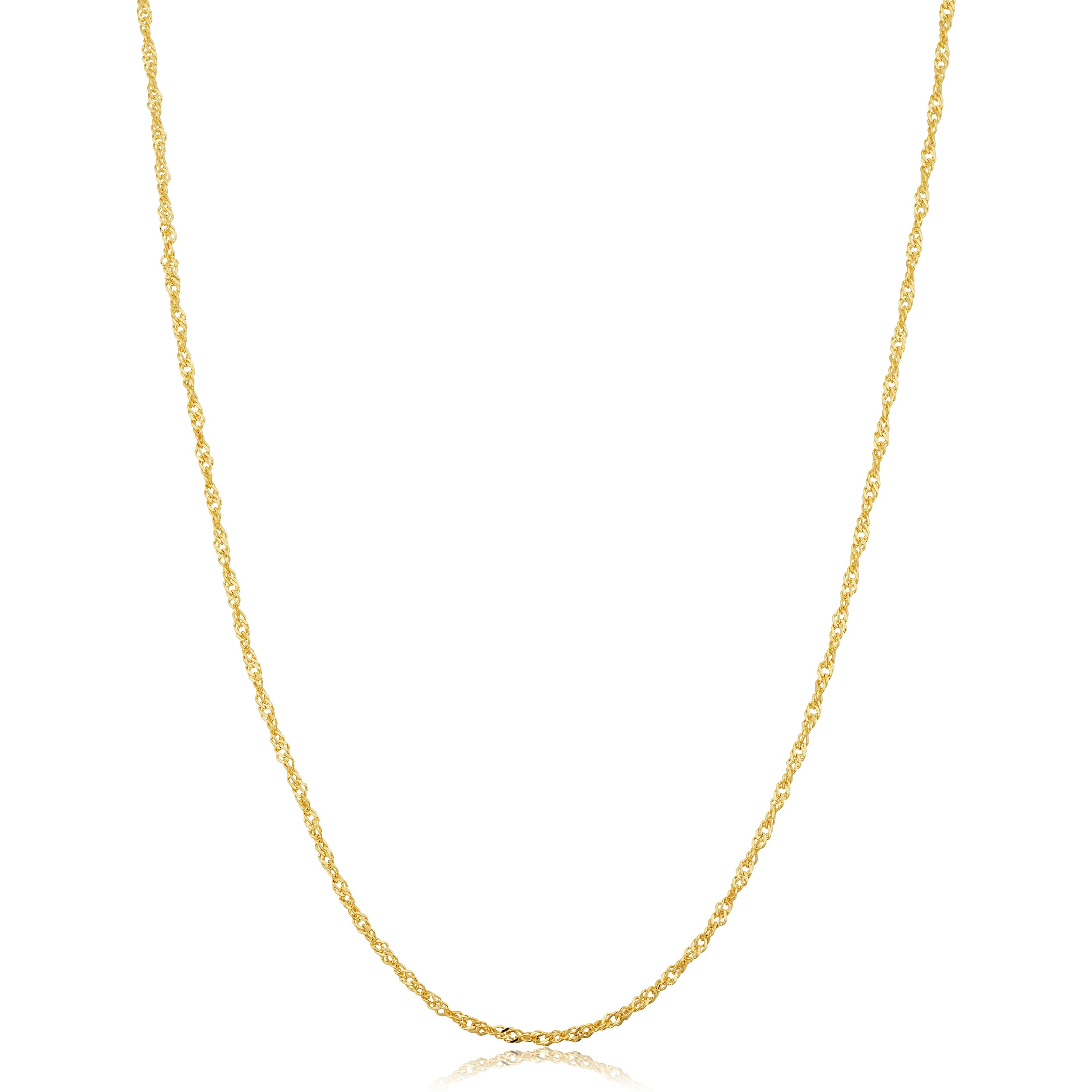 Au Naturale 14k Yellow Gold Filled 1.4 mm Singapore Chain Pendant Necklace For Women (14 - 30 inches)